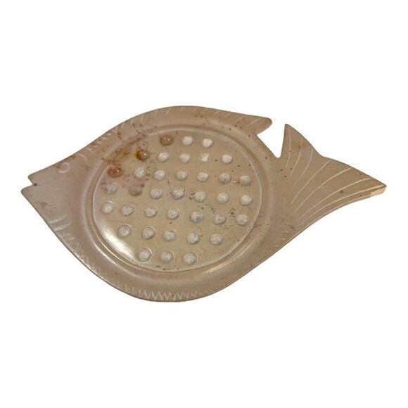 Fish Shaped Vintage Marble Game Solitaire Plate Serving Platter Centerpiece READ - Picture 1 of 6